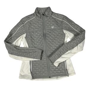 Pearl Izumi Cycling Jacket PRO Series Quilted Zip Mock Neck Gray White Women's S
